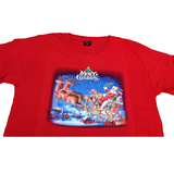 100% Cotton Adult Christmas T Shirt Xmas Top Santa Red White Party Costume - Red - L - Top-Down View