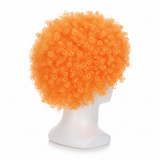 Mens Vibrant Curly Afro Wig - Retro 70s/80s Costume Accessory in Orange - Side View