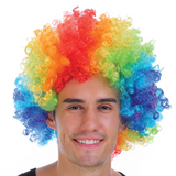 Vibrant Curly Afro Wig for 70s/80s Costume Parties - Pride & Disco Fun - Front View
