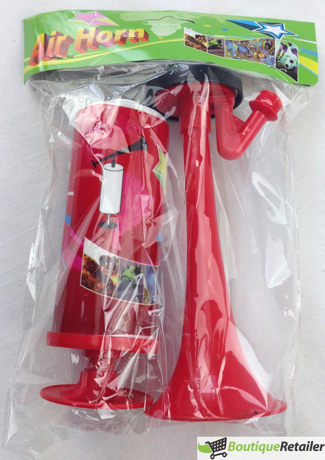 Reusable Handheld Air Horn - Loud Pump Action Klaxon for Parties and Events