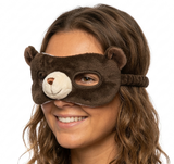 ANIMAL EYE MASK Party Costume Halloween Accessory - Bear - Front View