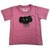 Kids KOALA AUSTRALIA T Shirt Tee Souvenir Gift Childrens Child 100% Cotton Top - Light Pink - 2 - Front View
