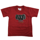 Kids KOALA AUSTRALIA T Shirt Tee Souvenir Gift Childrens Child 100% Cotton Top - Red - 2 - Front View