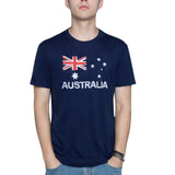 Adult AUSTRALIAN T Shirt Australia Day 100% COTTON Souvenir Tee Top Flag - Blue - XX-Large
