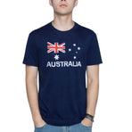 Adult AUSTRALIAN T Shirt Australia Day 100% COTTON Souvenir Tee Top Flag - Blue - XX-Large