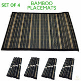 Set of 4 BAMBOO PLACEMATS Dinner Table Decor Party Natural Party 45x30cm BULK - Close-Up Angle