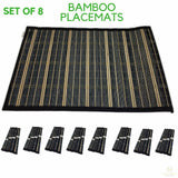 Set of 8 BAMBOO PLACEMATS Dinner Table Decor Party Natural Party 45x30cm BULK - Close-Up Angle