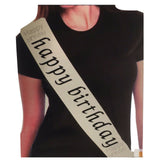 Party Sash Happy Birthday Hen Night Womens Celebration Sash One Size - White - Side View