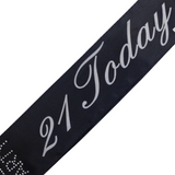 21 Today! Black Sash for 21st Birthday Girls' Night Out - Perfect Celebration Accessory