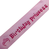 Sparkling Pink Birthday Sash for 21st & 18th Girl's Night Bash - Perfect Party Accessory - Front View
