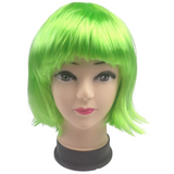 Vibrant Green Fringe Bob Wig - Ideal for Women's Cosplay and Themed Parties - Front View
