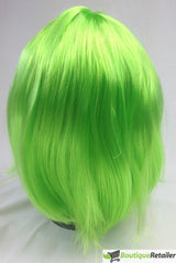 Vibrant Green Fringe Bob Wig - Ideal for Women's Cosplay and Themed Parties - Top-Down View