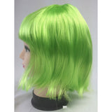 Vibrant Green Fringe Bob Wig - Ideal for Women's Cosplay and Themed Parties - 45-Degree Angle