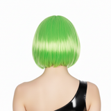 Vibrant Green Fringe Bob Wig - Ideal for Women's Cosplay and Themed Parties