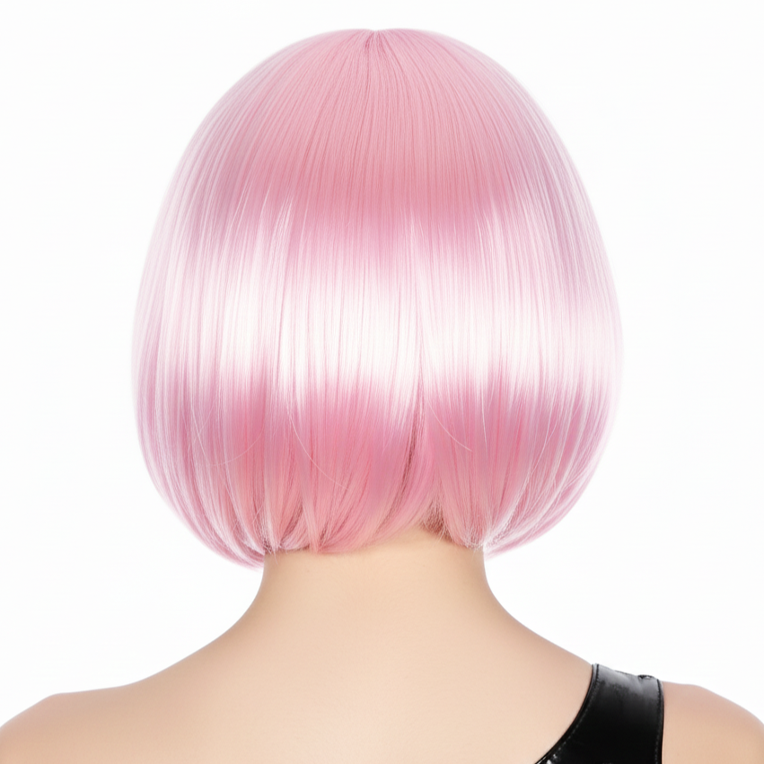Light Pink Fringe Bob Wig for 20s and 50s Themed Parties