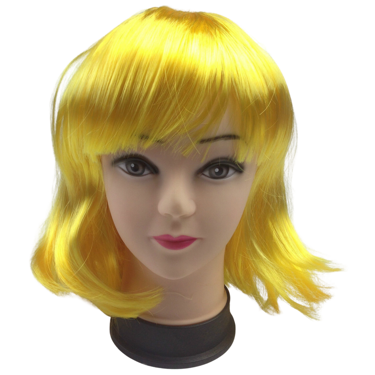 Vibrant Yellow Fringe Bob Wig for Creative Cosplay and Themed Events