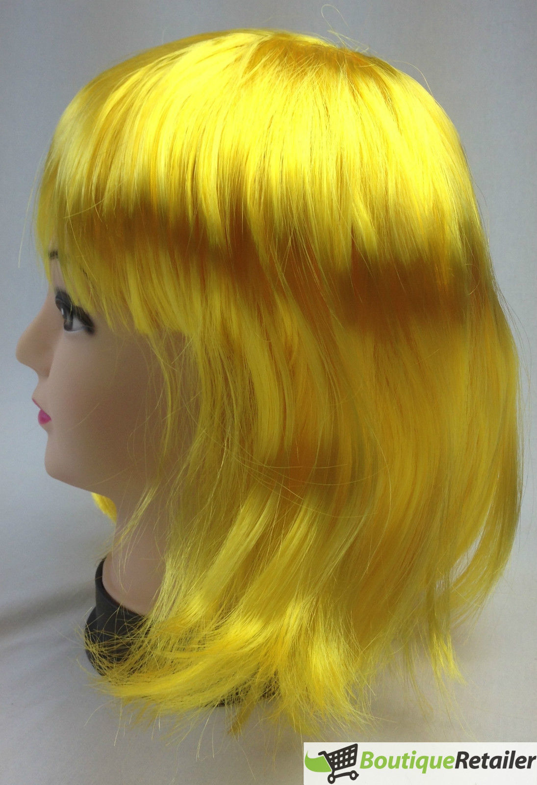 Vibrant Yellow Fringe Bob Wig for Creative Cosplay and Themed Events
