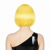 Vibrant Yellow Fringe Bob Wig for Creative Cosplay and Themed Events