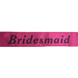 Hot Pink Satin Hen's Night Sash for Bride & Bridesmaids - Perfect Party Accessory - Front View