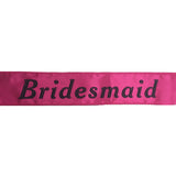 Hot Pink Satin Hen's Night Sash for Bride & Bridesmaids - Perfect Party Accessory - Side View