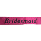 Hens Night Satin Sash Bridal Party Girls Wedding Bridesmaid Accessory - Hot Pink