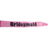 Pink Satin Sash for Bridal Party - Bride-To-Be Accessory for Hens Night - Front View