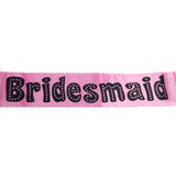 Pink Satin Sash for Bridal Party - Bride-To-Be Accessory for Hens Night - Top-Down View
