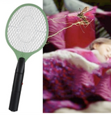 BUG ZAPPER RACKET Fly Mosquito Pest Swatter Net Racquet Electric Insect Killer - Rear View