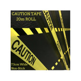 CAUTION TAPE Yellow Safety Warning Barricade Industrial Strip Non-Stick 20m - Front View