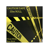 CAUTION TAPE Yellow Safety Warning Barricade Industrial Strip Non-Stick 20m - Side View