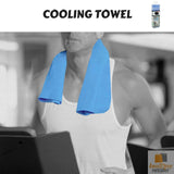 INSTANT COOLING TOWEL UPF 50+ Ice Cold Sport Sweat Absorbing Chemical Free 66x43 - 45-Degree Angle