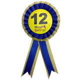 Kids' Birthday Celebration Ribbon Award Rosette - Ideal for Boys and Girls - Front View