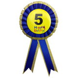 Birthday Celebration Award Ribbon Badge for Kids - Fun Party Favor for Boys and Girls - Front View
