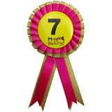 Kids' Birthday Celebration Award Rosette - Fun Party Favor for Boys and Girls - Front View