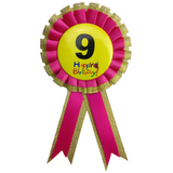 BIRTHDAY BADGE Party Favour Award Rosette Fancy Dress Girls Boys Childrens Kids - - Front View