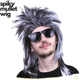 80s Rocker Mullet Wig for Men - Spiky Hair Fancy Dress Party Costume - Front View