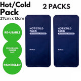 2x HOT COLD PACK First Aid Reusable Ice Heat Gel Packs Microwaveable Relief - Front View
