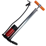 HAND TYRE PUMP With Booster & KPA Gauge Psi Bike Air Inflator Bicycle Tire - Front View