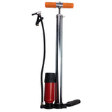 HAND TYRE PUMP With Booster & KPA Gauge Psi Bike Air Inflator Bicycle Tire - Side View