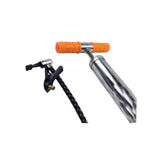 HAND TYRE PUMP With Booster & KPA Gauge Psi Bike Air Inflator Bicycle Tire - Rear View