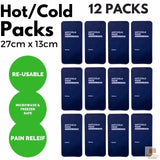 12x HOT COLD PACK First Aid Reusable Ice Heat Gel Packs Microwave Relief BULK - Rear View