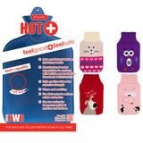 2L HOT WATER BOTTLE + Knitted Cover Winter Warm Rubber Bag Relaxing Warm Therapy - Low Angle