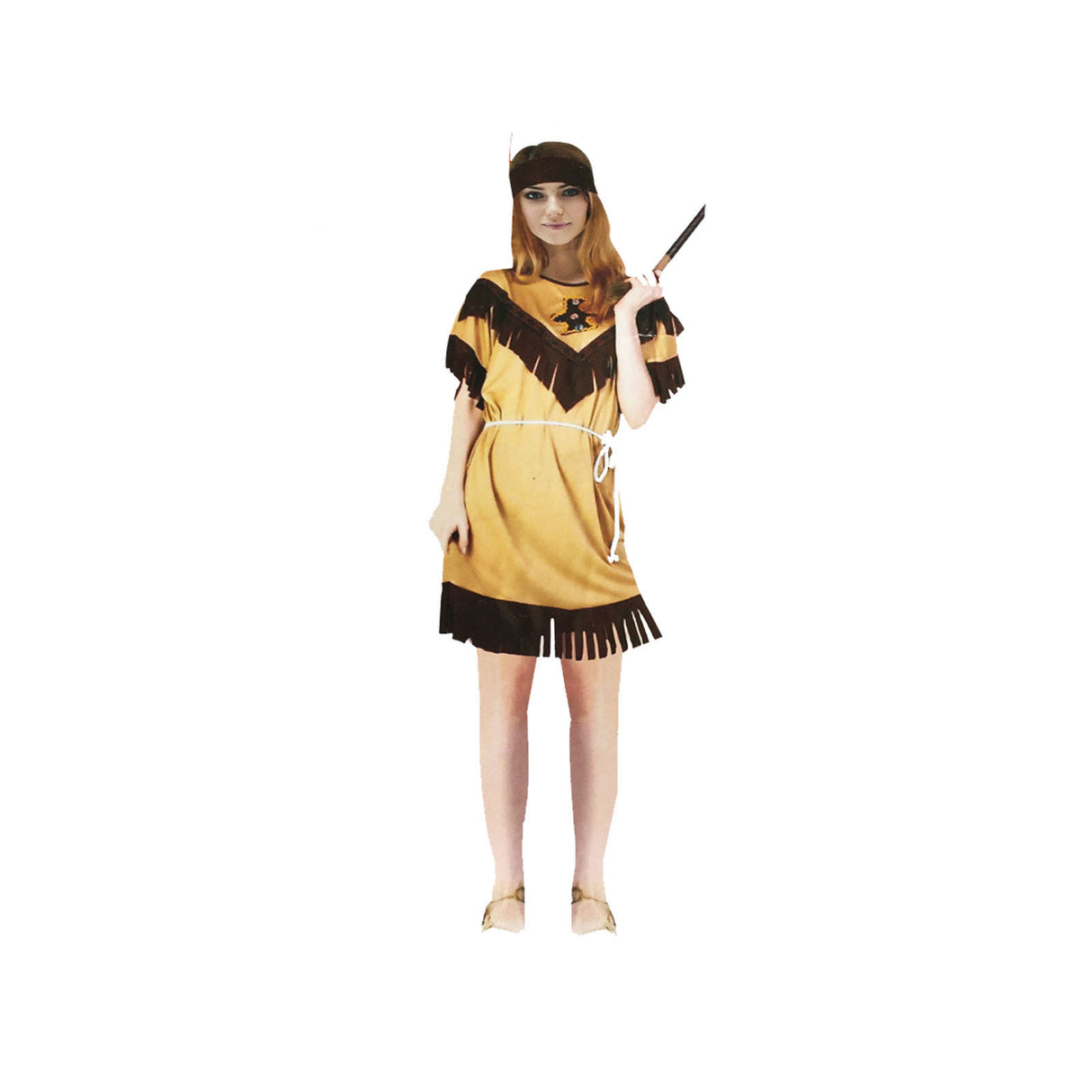 Native American Inspired Costume for Women - Wild West Themed Dress & Belt