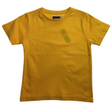 KIDS PLAIN T SHIRT Childrens Child 100% COTTON Boys Girls Basic Blank Tee Top - Gold - 4 - Front View