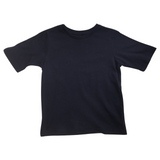KIDS PLAIN T SHIRT Childrens Child 100% COTTON Boys Girls Basic Blank Tee Top - Navy - 10 - Front View