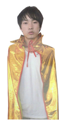 KIDS METALLIC CAPE w Collar Costume Childrens Party Halloween Vampire - Orange - Front View