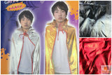 Metallic Orange Vampire Cape with Collar for Halloween Costumes and Dress-Up Events - Side View