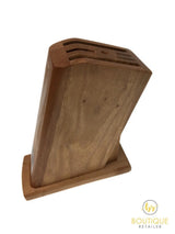 Wooden Knife Holder Knife Fork Block Kitchen Rack Desk Wood Organizer - Top-Down View