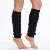 Vibrant 80s Inspired Knitted Leg Warmers for Women - Fluorescent Dance Ankle Accessories in Black
