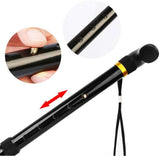 Adjustable Metal WALKING STICK Travel Cane Folding Pole Compact Retractable Hike - Black - 45-Degree Angle